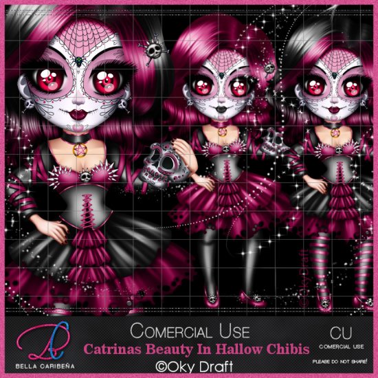 Catrinas Beauty In Halloween Chibi - Click Image to Close