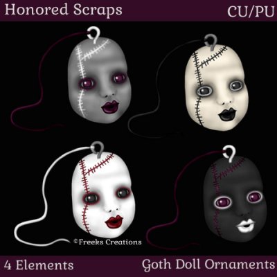 Goth Doll Ornaments (CU/PU)