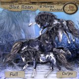 Blue Roan Horses Painted