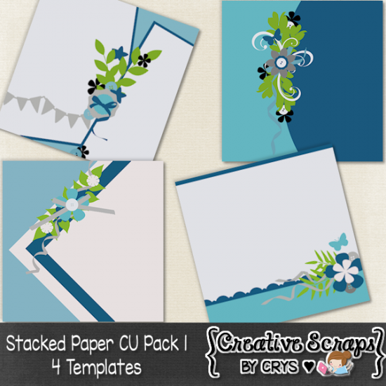 Stacked Paper Template Pack 1 - Click Image to Close