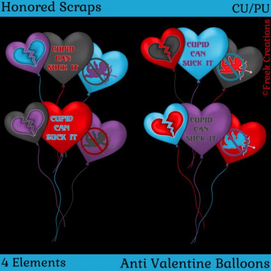 Anti Valentine Balloons (CU/PU) - Click Image to Close