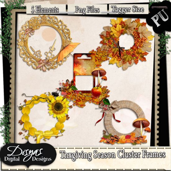 THANKSGIVING SEASON CLUSTER FRAME PACK - TAGGER SIZE - Click Image to Close