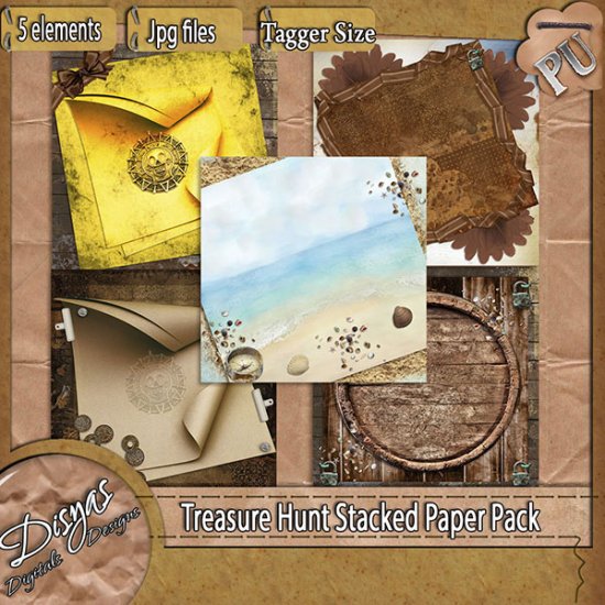 TREASURE HUNT STACKED PAPER PACK - TAGGER SIZE - Click Image to Close