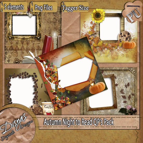 AUTUMN NIGHT TO READ QUICK PAGE PACK - TAGGER SIZE - Click Image to Close