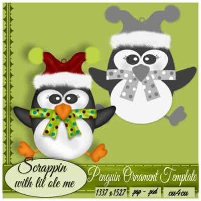 Penguin Ornament Template