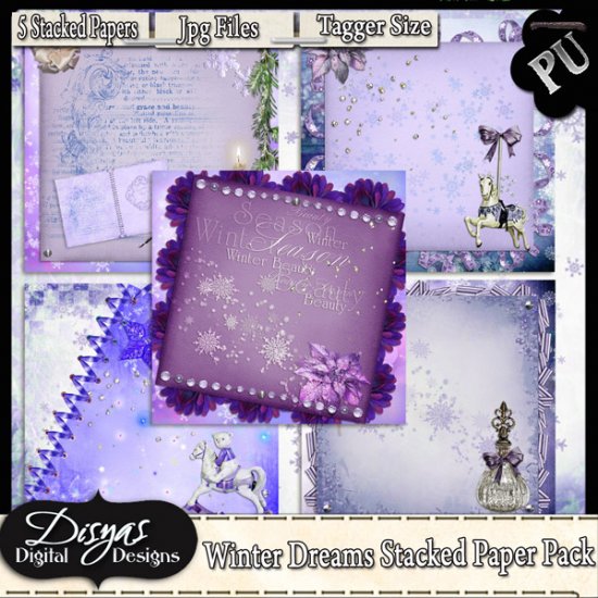 WINTER DREAMS STACKED PAPER PACK - TAGGER SIZE - Click Image to Close