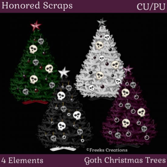 Goth Christmas Trees (CU/PU) - Click Image to Close
