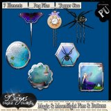 MAGIC AND MOONLIGHT PINS AND BUTTONS PACK - TAGGER SIZE