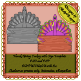 Thanksgiving Turkey with Sign Template