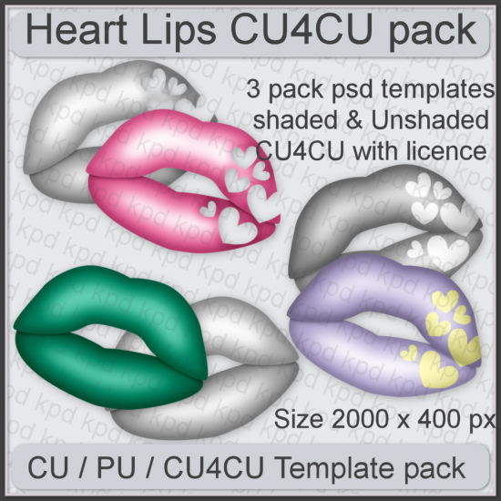 Heart Lips Template Pack - Click Image to Close