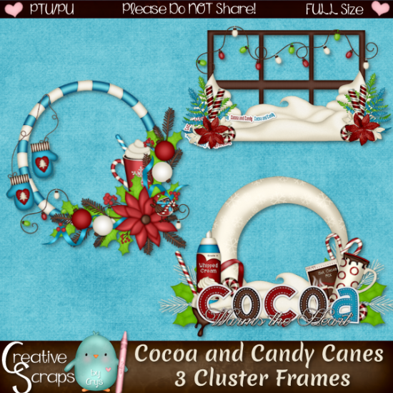 Cocoa and Candy Canes Clusters - Click Image to Close