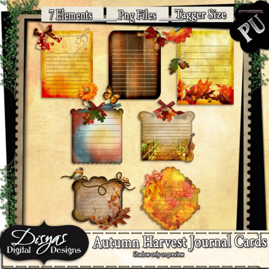 AUTUMN HARVEST JOURNAL TAG PACK - TAGGER SIZE - Click Image to Close