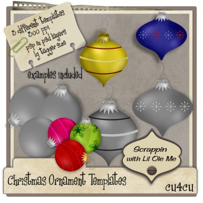 Christmas Ornaments Templates ( lg ts )