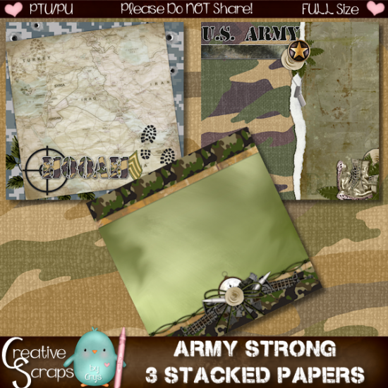 Army Strong Stacked Papers - Click Image to Close