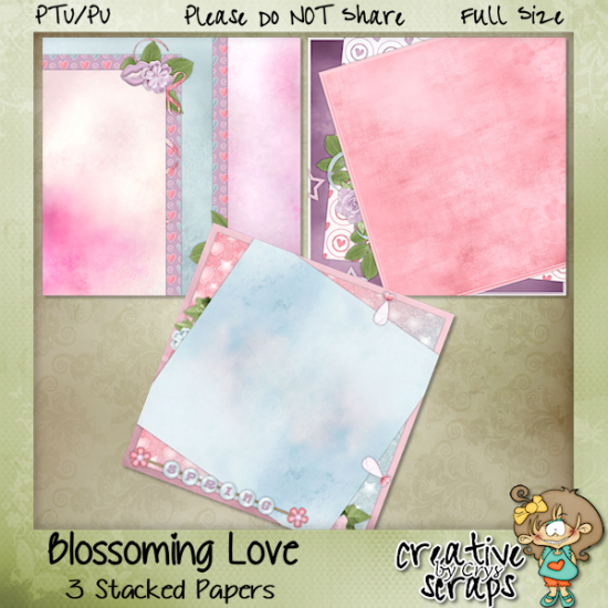 Blossoming Love Stacked Papers - Click Image to Close