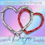 Ribbon Heart Frame Template/ CU