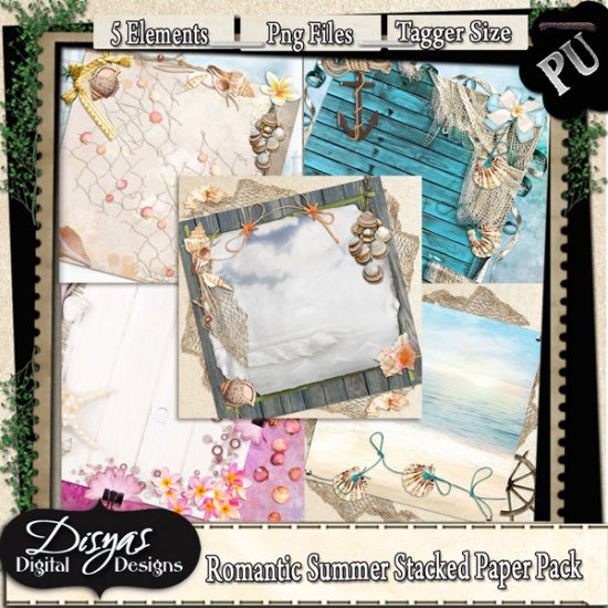 ROMANTIC STACKED PAPER PACK TAGGER SIZE - Click Image to Close
