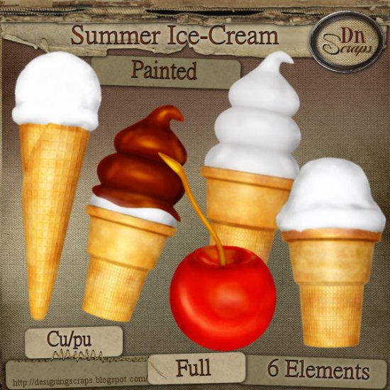 Summer Ice-Cream (Painted) - Click Image to Close