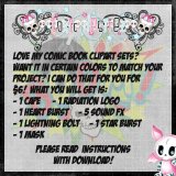 CU Custom Color Comic Book Clipart Set