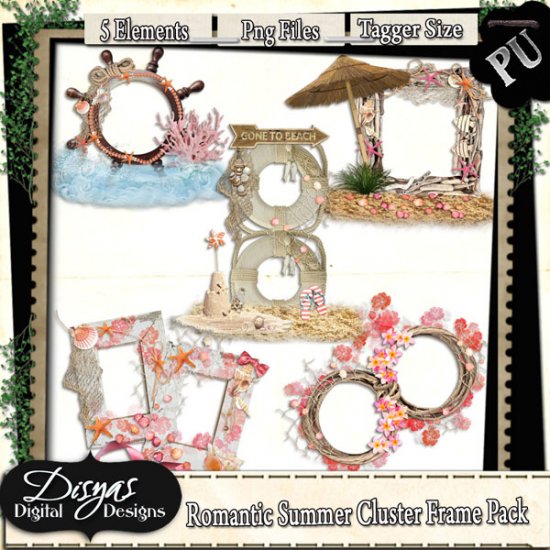 ROMANTIC SUMMER CLUSTER FRAME PACK TAGGER SIZE - Click Image to Close