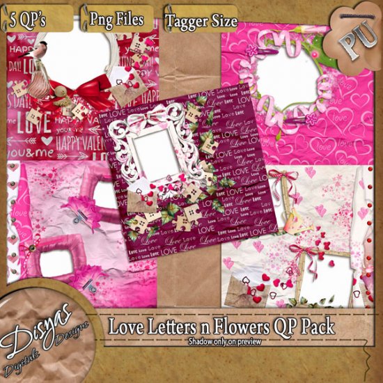 LOVE LETTERS AND FLOWERS QUICK PAGE PACK TS - Click Image to Close