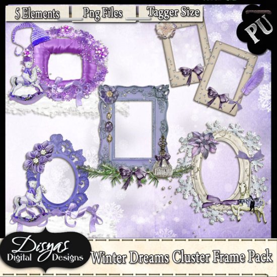 WINTER DREAMS CLUSTER FRAME PACK - TAGGER SIZE - Click Image to Close