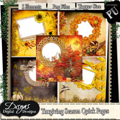 THANKSGIVING SEASON QUICK PAGE PACK - TAGGER SIZE