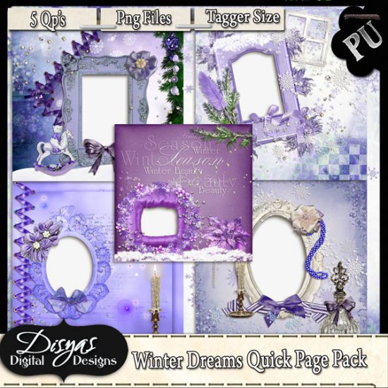 WINTER DREAMS QUICK PAGE PACK - TAGGER SIZE - Click Image to Close