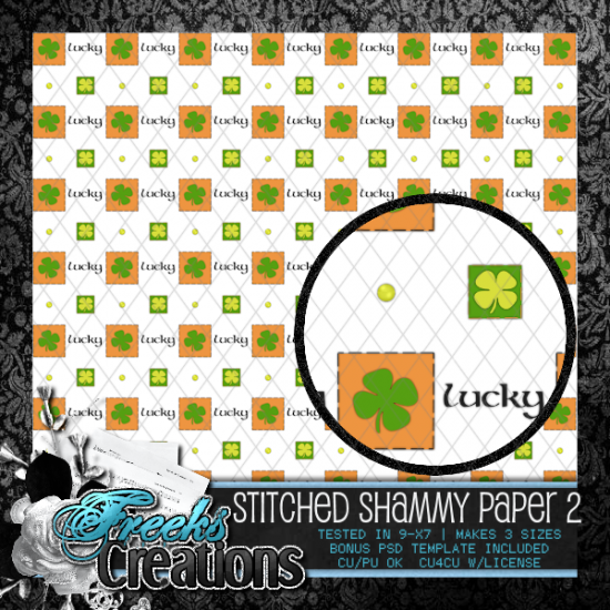 Stitched Shamrock Paper 2 - Click Image to Close