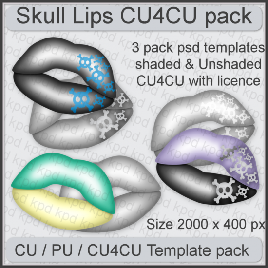 Skull Lips Template Pack - Click Image to Close