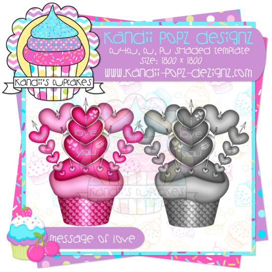Message Of Love Cupcake - Click Image to Close