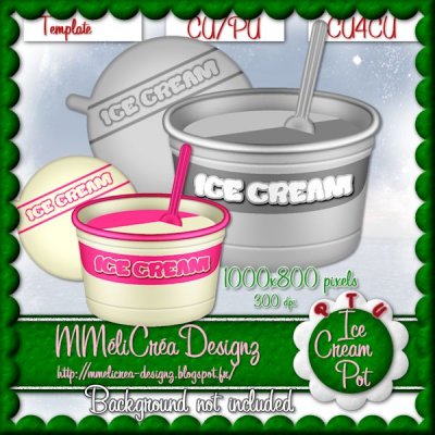 Ice Cream Pot Template/ CU