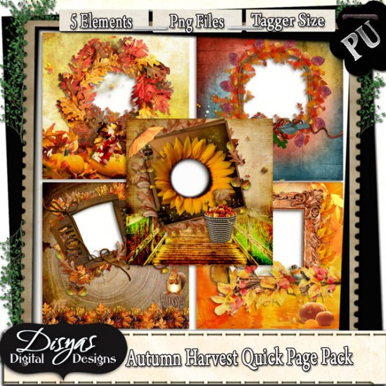 AUTUMN HARVEST QUICK PAGE PACK - TAGGER SIZE - Click Image to Close