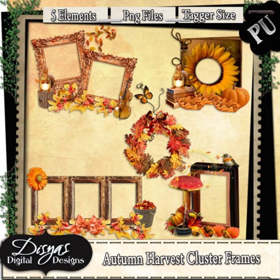 AUTUMN HARVEST CLUSTER FRAME PACK - TAGGER SIZE - Click Image to Close