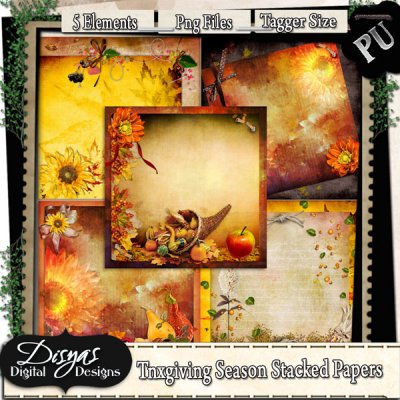 THANKSGIVING SEASON STACKED PAPER PACK - TAGGER SIZE