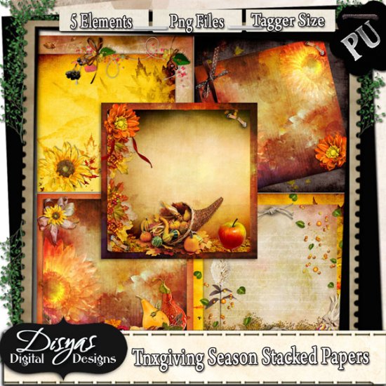 THANKSGIVING SEASON STACKED PAPER PACK - TAGGER SIZE - Click Image to Close