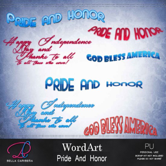 Pride And Honor WordArt - Click Image to Close