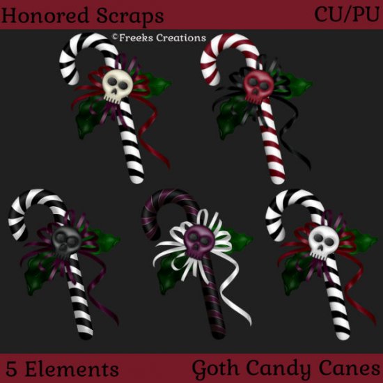 Goth Candy Canes (CU/PU) - Click Image to Close