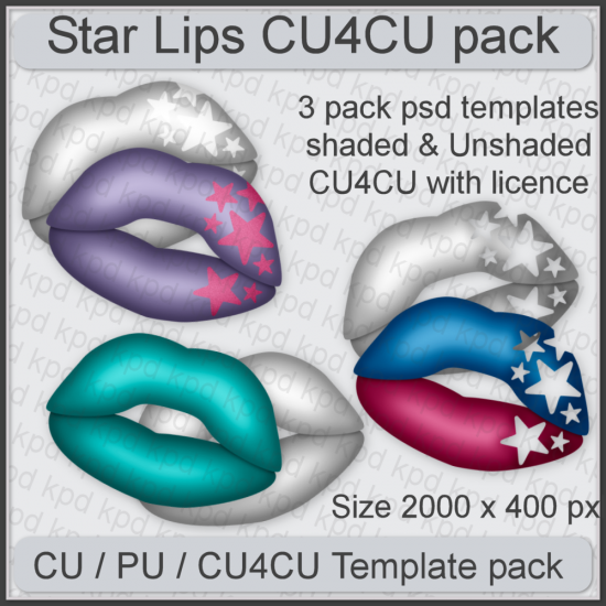 Star Lips Template Pack - Click Image to Close