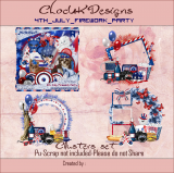 4th July Firework Party Cluster Frames