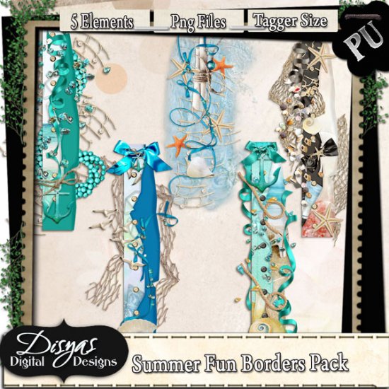 SUMMER FUN BORDER PACK TAGGER SIZE - Click Image to Close