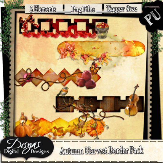 AUTUMN HARVEST BORDER PACK - TAGGER SIZE - Click Image to Close