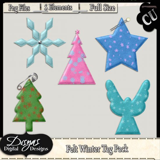 FELT WINTER TAG PACK CU - FULL SIZE - Click Image to Close