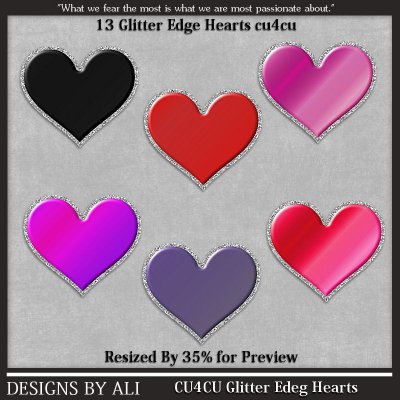 CU 4 CU Glitter Edge Heart TS