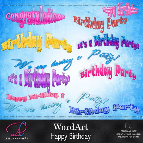 Happy Birthday WordArt - Click Image to Close