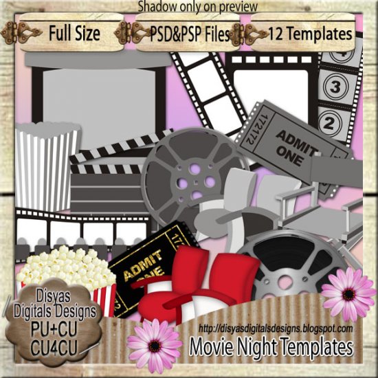 MOVIE NIGHT TEMPLATE PACK + SAMPLES - CU4CU - Click Image to Close