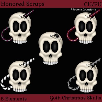 Goth Christmas Skulls (CU/PU)