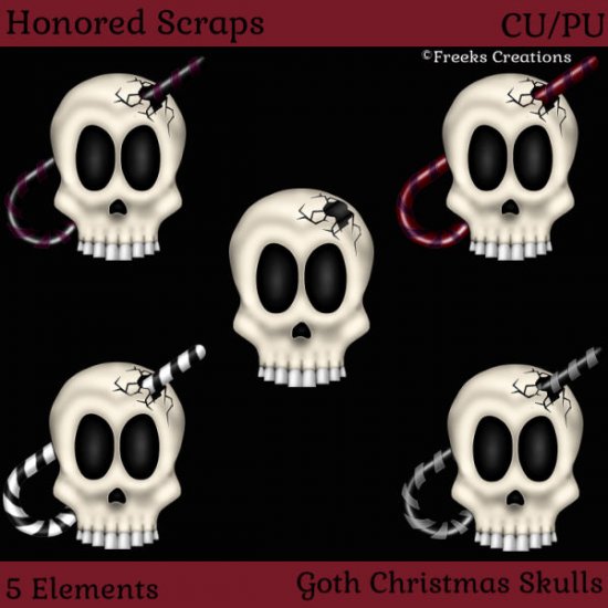 Goth Christmas Skulls (CU/PU) - Click Image to Close