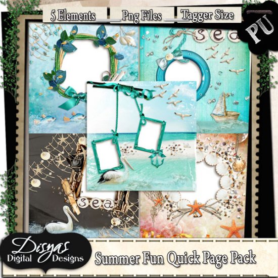SUMMER FUN QUICK PAGE PACK TAGGER SIZE - Click Image to Close