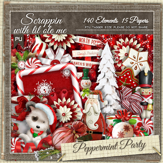 Peppermint Party Taggers Kit - Click Image to Close